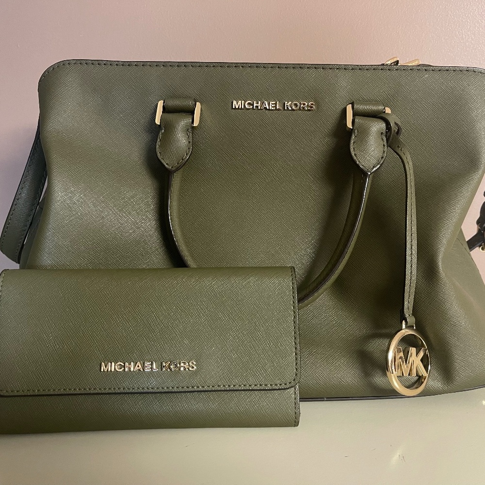 Michael Kors Olive Green Savannah Bag
